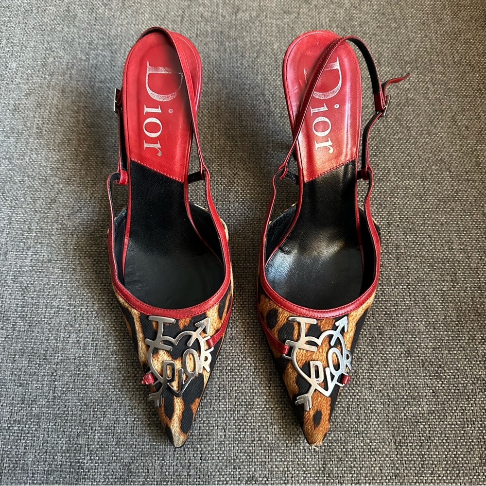 Vintage Dior by John Galliano “I love Dior” slingback heels - Picture 2 of 12